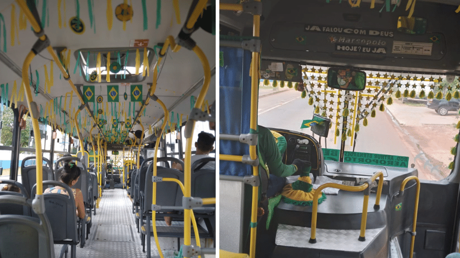 Ônibus da linha Pratinha-UFPA é enfeitado para a Copa - Arquivo pessoal