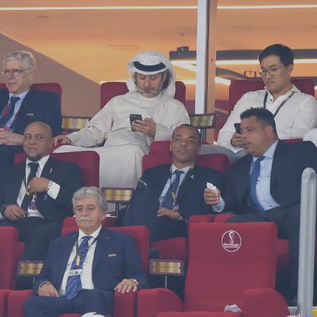 Rivaldo, Roberto Carlos, Cafu e Ronaldo acompanham Brasil x Coreia do Sul, na Copa do Qatar - Marc Atkins/Getty Images