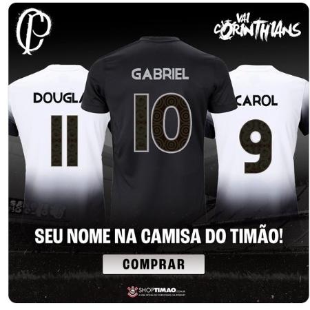 Loja do Corinthians publicou camisa com 'Gabriel' após polêmica de Gabigol