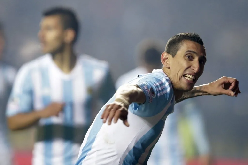 Di María comemora gol da Argentina contra o Paraguai pela Copa América - EFE/Fernando Bizerra Jr.