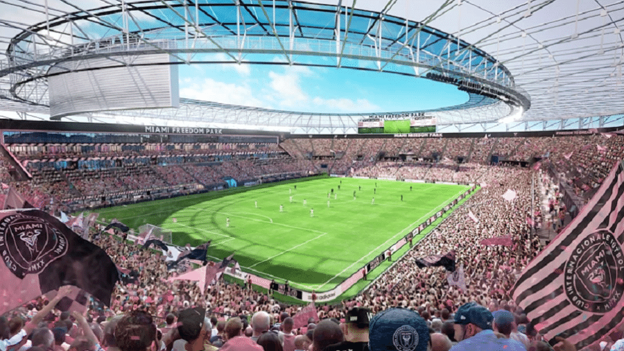 Projeção do novo estádio do Inter Miami, time de David Beckham - Divulgação