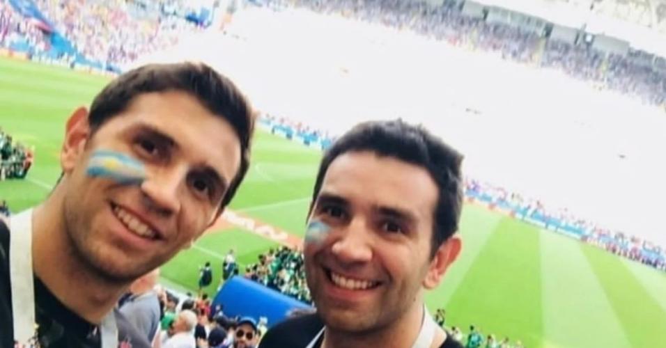 Emi Martinez e o irmão, Alejandro, na Copa da Rússia