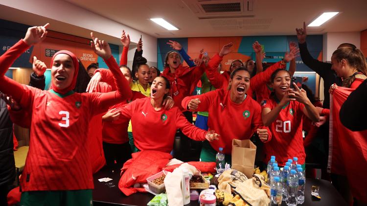 Jogadoras de Marrocos comemoram classificação para a Copa do Mundo feminina