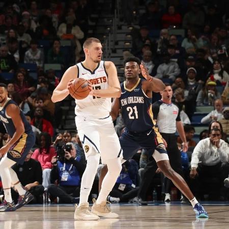 Nikola Jokic, do Denver Nuggets, durante duelo com New Orleans Pelicans