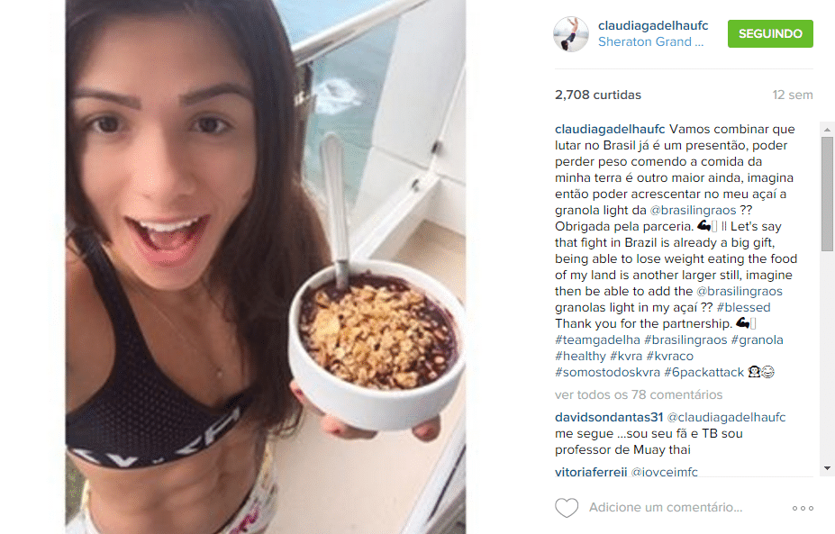 Vaidosa, Claudia Gadelha conta das dificuldades de manter o visual, já que os treinos atrapalham - Reprodução/Instagram