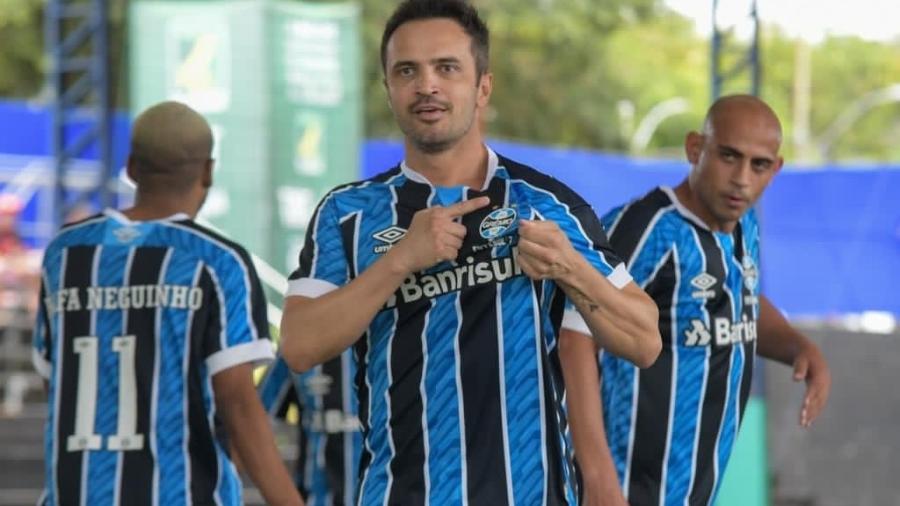 Falcão faz três em estreia pelo Grêmio futebol 7 e equipe goleia por 9 a 2 - Luciano Maciel/Grêmio Futebol 7