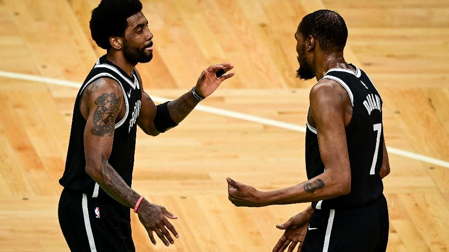 Kyrie Irving e Kevin Durant, dupla do Brooklyn Nets na NBA - Getty Images