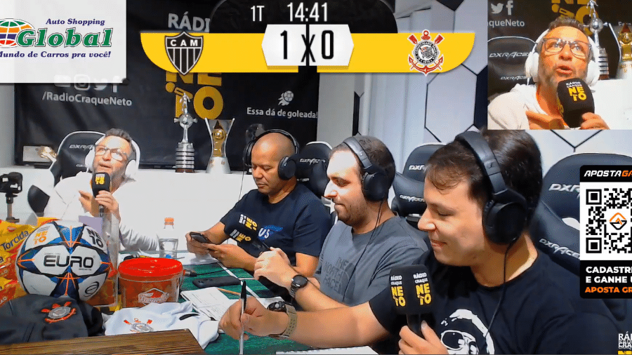Neto comenta gol do Atlético-MG contra o Corinthians na Rádio Craque Neto - Transmissão