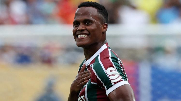 Arias comemora gol marcado pelo Fluminense contra o Ulsan no Mundial Arias comemora gol marcado pelo Fluminense contra o Ulsan no Mundial