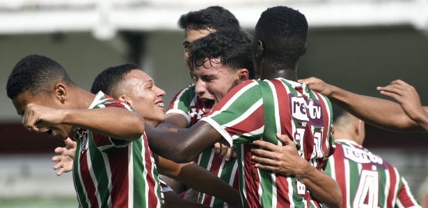 Sub-17 do Flu comemora  mais um gol: cena rotineira para equipe esse ano - Mailson Santana/Fluminense