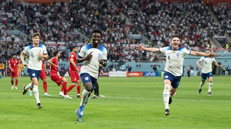 Bukayo Saka foi o destaque da partida entre Inglaterra x Irã com dois gols  - Sebastian Frej/MB Media/Getty Images