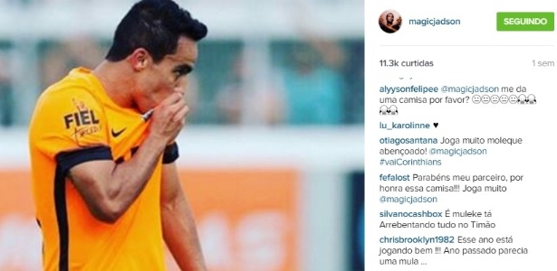Jadson foi para o time de Luxemburgo na China - Reprodução/Instagram