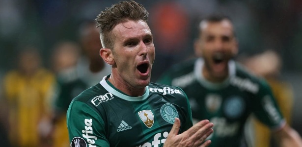 Fabiano marcou um gol decisivo no último jogo do Palmeiras contra o Peñarol - Cesar Greco/Ag. Palmeiras