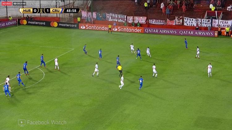 Transmissão de Huracán x Cruzeiro via Facebook - Reprodução - Reprodução