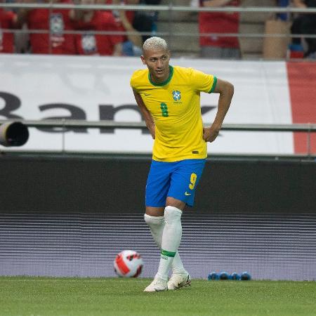 Richarlison faz a dança do pombo para comemorar gol marcado pela seleção brasileira contra a Coreia do Sul - Lucas Figueiredo/CBF