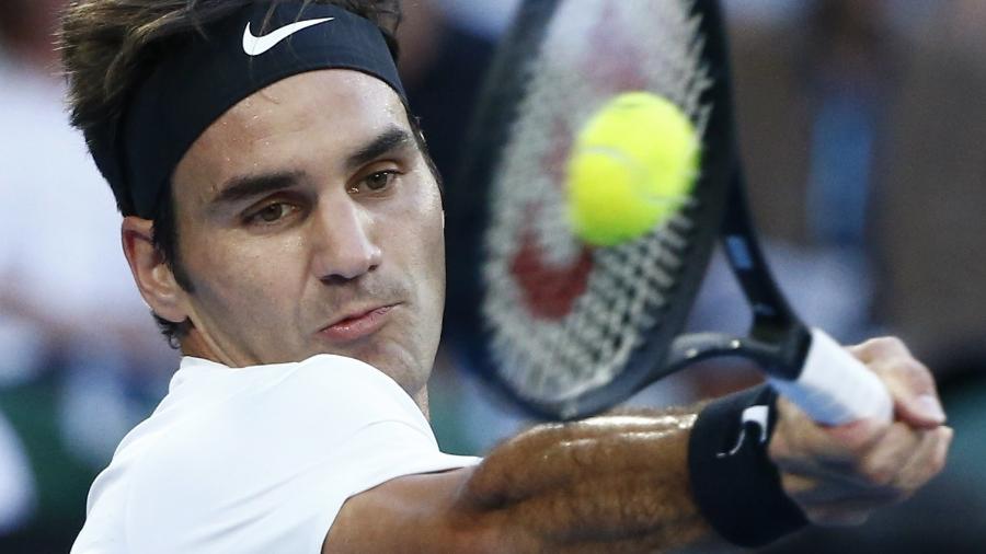 Roger Federer durante estreia no Aberto da Austrália - Thomas Peter/Reuters