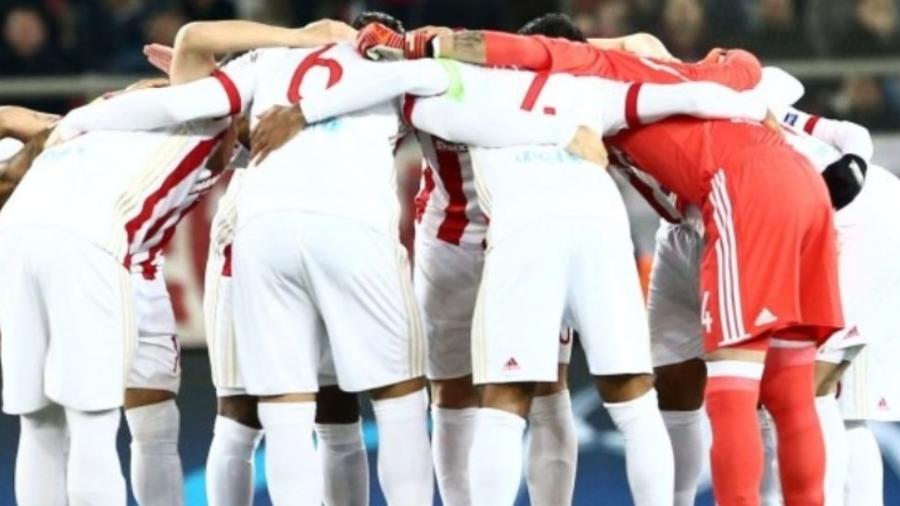 Olympiacos empatou em 1 a 1 com o Levadiakos e é o terceiro colocado do Campeonato Grego - @olympiacos_org/Twitter