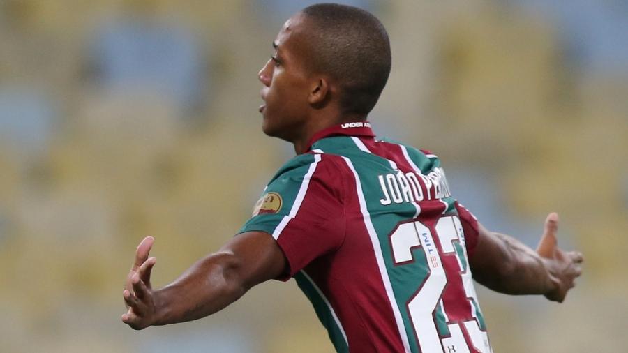 João Pedro comemora após marcar para o Fluminense contra o Atlético Nacional pela Sul-Americana - Sergio Moraes/Reuters