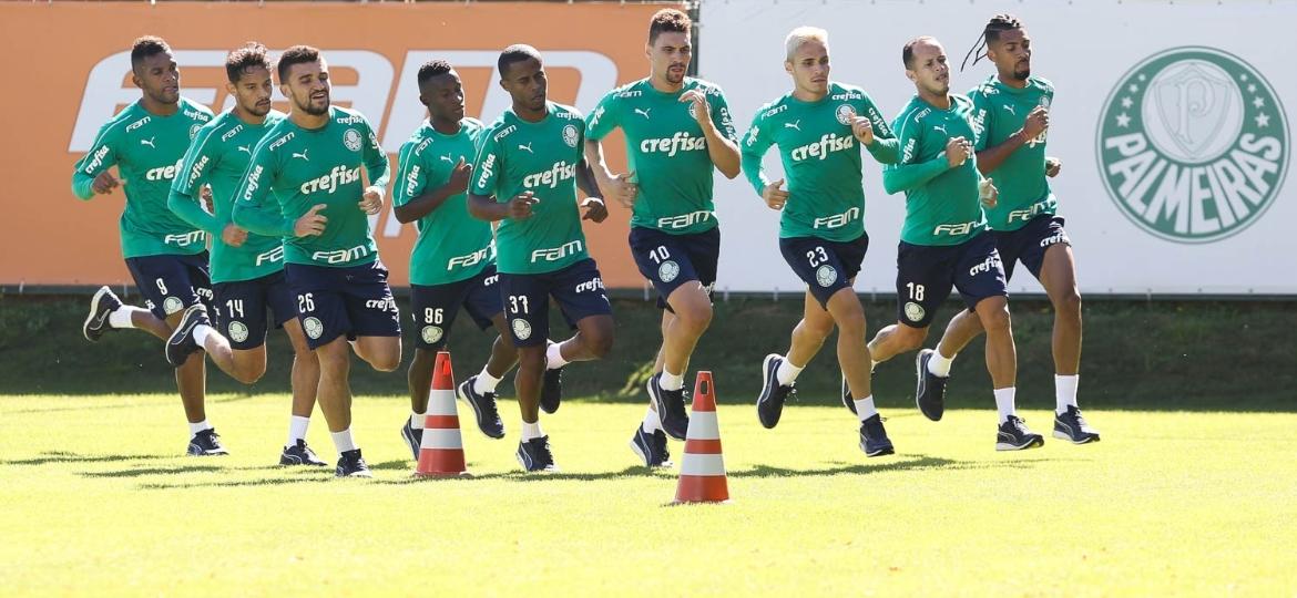 Elenco do Palmeiras treina na Academia de Futebol - Cesar Greco/Ag. Palmeiras/Divulgação