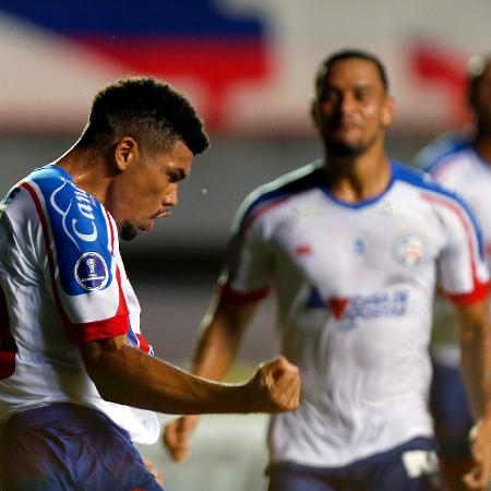Juninho comemora segundo gol do Bahia na partida - Felipe Oliveira/Bahia