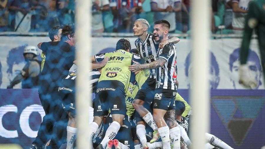 Jogadores do Atlético-MG comemoram gol da virada contra o Bahia, pelo Campeonato Brasileiro de 2021 - Divulgação/CAM