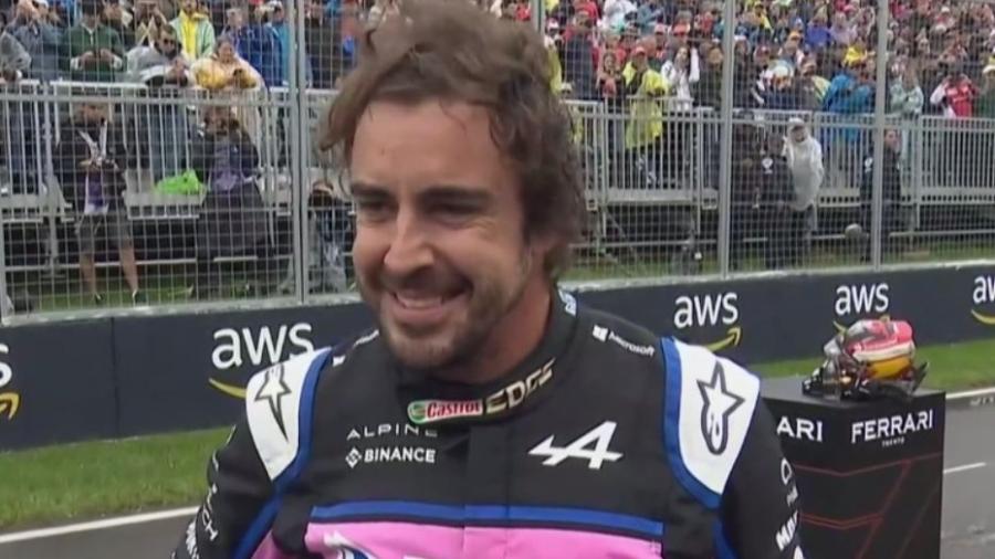 O espanhol Fernando Alonso, da Alpine, que largará em segundo lugar no GP do Canadá - Reprodução/F1TV