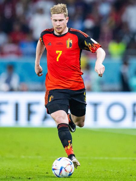 Kevin de Bruyne, da Bélgica, em jogo contra o Canadá pela Copa do Mundo - Tom Weller/picture alliance via Getty Images