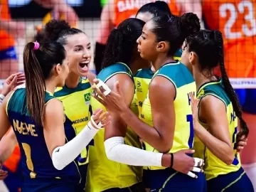 Brasil bate Holanda e segue 100% na Liga das Nações de vôlei feminino