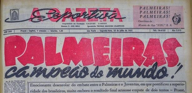 70 anos do Mundial: Palmeiras lança campanha em homenagem à conquista  histórica de 1951 - Gazeta Esportiva