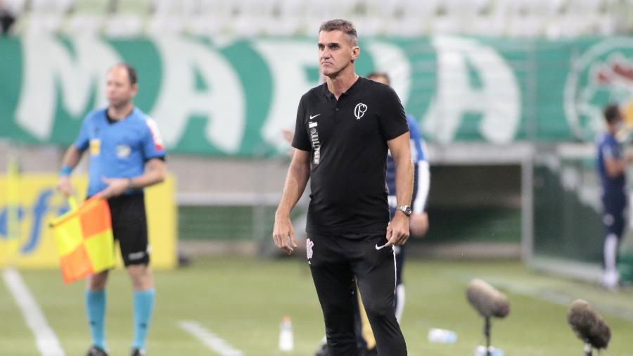 Vagner Mancini durante a goleada sofrida para o Palmeiras, no Allianz, em janeiro deste ano  - Rodrigo Coca/ Ag. Corinthians 