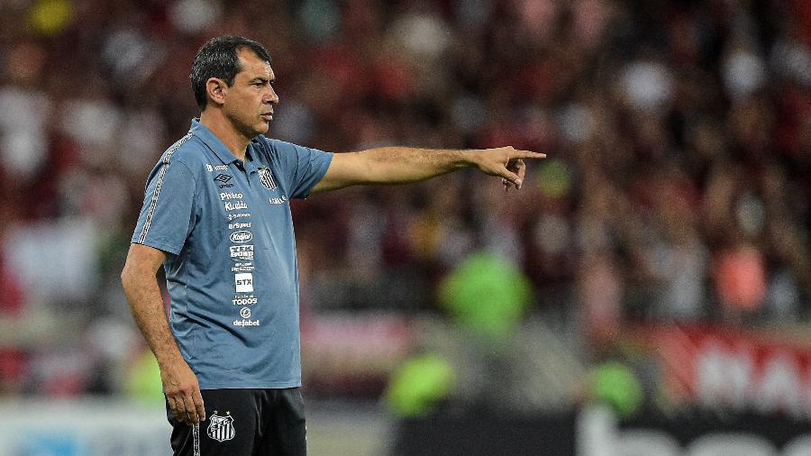 Fábio Carille, técnico do Santos, em partida contra o Flamengo, no Maracanã - Thiago Ribeiro/AGIF