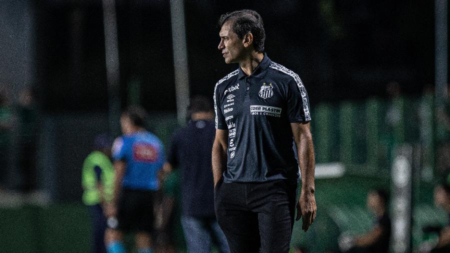 Fabián Bustos, técnico do Santos, durante partida contra o Goiás na Serrinha pelo Brasileirão 2022 - Isabela Azine/AGIF
