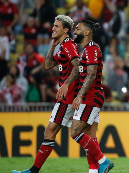 Pedro e Gabigol na vitória do Flamengo sobre o Bragantino - Gilvan de Souza / Flamengo