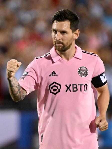 Messi comemora gol marcado pelo Inter Miami