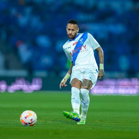Neymar, do Al-Hilal, durante partida contra o Damac pelo Campeonato Saudita