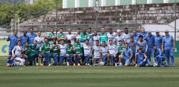 Elenco do Palmeiras posa para foto no último treino de 2018 - Cesar Greco/Ag. Palmeiras/Divulgação