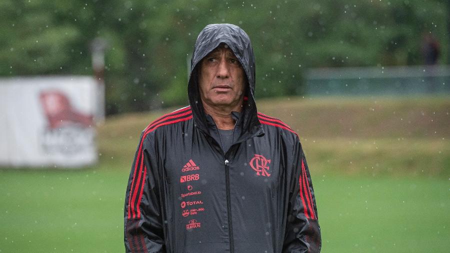 Renato Gaúcho comanda treino sob chuva no Ninho do Urubu, CT do Flamengo - Alexandre Vidal/CRF