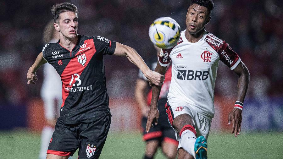 Bruno Henrique, jogador do Flamengo, durante partida contra o Atlético-GO pelo campeonato Brasileiro A 2022.  - Heber Gomes/AGIF