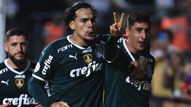 Merentiel celebrates Palmeiras' goal against Santos - Ettore Chiereguini/AGIF - Ettore Chiereguini/AGIF