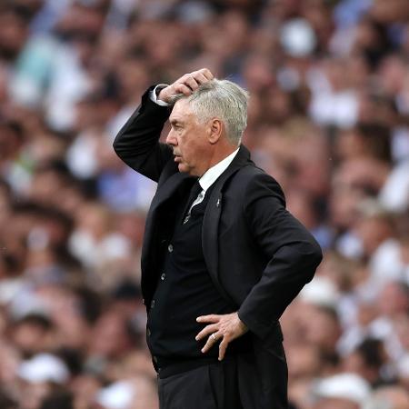 Carlo Ancelotti, técnico do Real Madrid, durante partida pelo Campeonato Espanhol