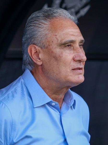 Tite, técnico do Flamengo, durante jogo contra o Corinthians