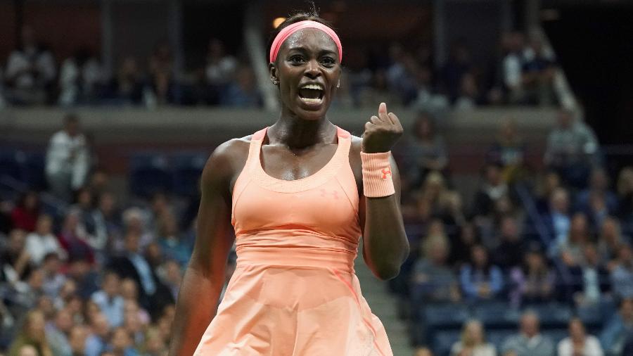 Sloane Stephens comemora a vitória sobre Venus Williams e a vaga na final do US Open - Don Emmert/AFP