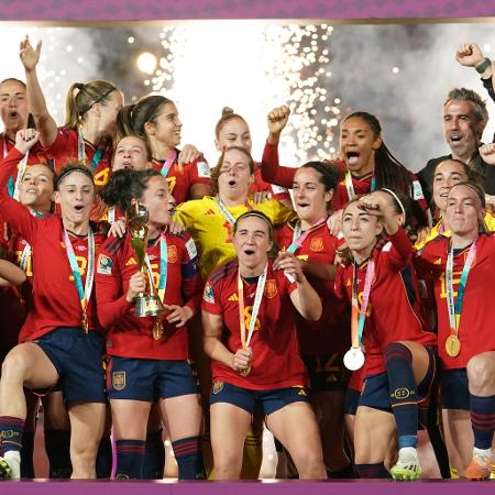 Festa do título da Espanha na Copa do Mundo feminina