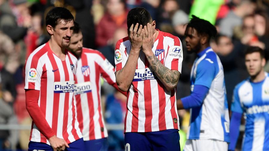 Vitolo, do Atletico de Madrid, lamenta chance perdida contra o Leganes - JAVIER SORIANO/AFP