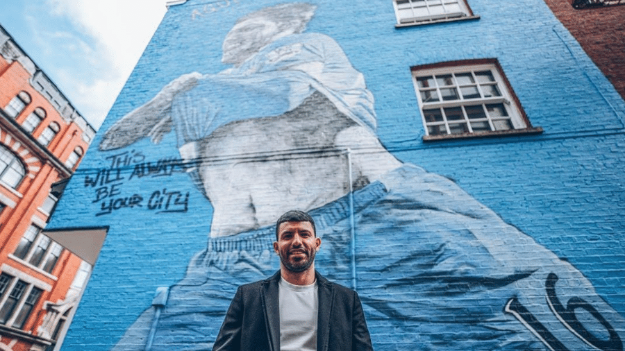 Mural feito homenageando Aguero - Reprodução web