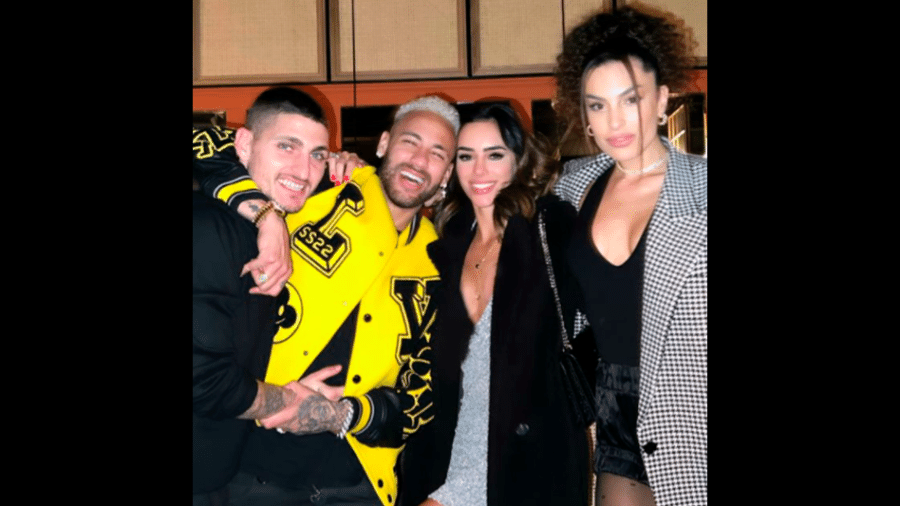 Neymar e Bruna Biancardi jantaram com Verrati e Jessica Aidi - Reprodução/Instagram