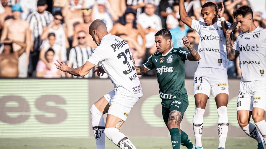 Dudu durante o clássico do Palmeiras contra o Santos - Raul Baretta/AGIF
