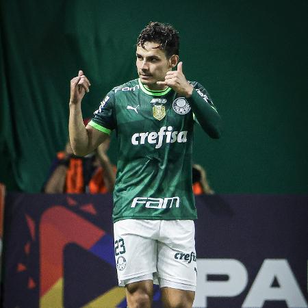 Veiga, do Palmeiras, comemora após marcar na partida contra a Ferroviária, pelo Paulistão - André Pera/Estadão Conteúdo