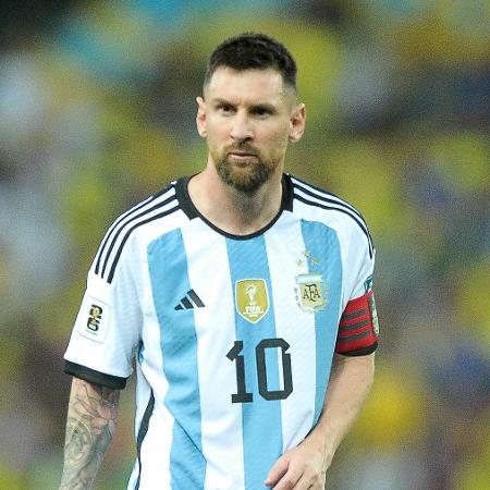 Messi, da Argentina, no jogo contra o Brasil, pelas Eliminatórias