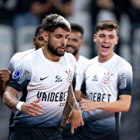 Yuri Alberto comemora seu gol pelo Corinthians na vitória sobre o Argentinos Jrs, pela Sul-Americana - Leonardo Lima/Agif